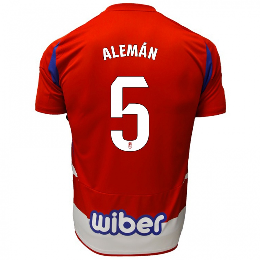 Herren Carlos Alemán #5 Rot Weiß Blau Heimtrikot Trikot 2024/25 T-Shirt