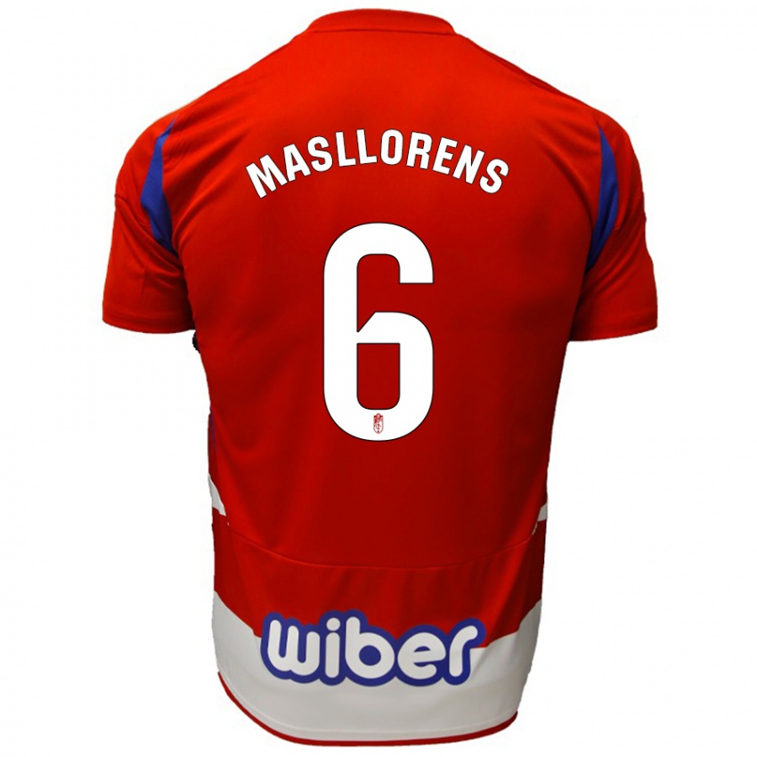 Herren José Masllorens #6 Rot Weiß Blau Heimtrikot Trikot 2024/25 T-Shirt