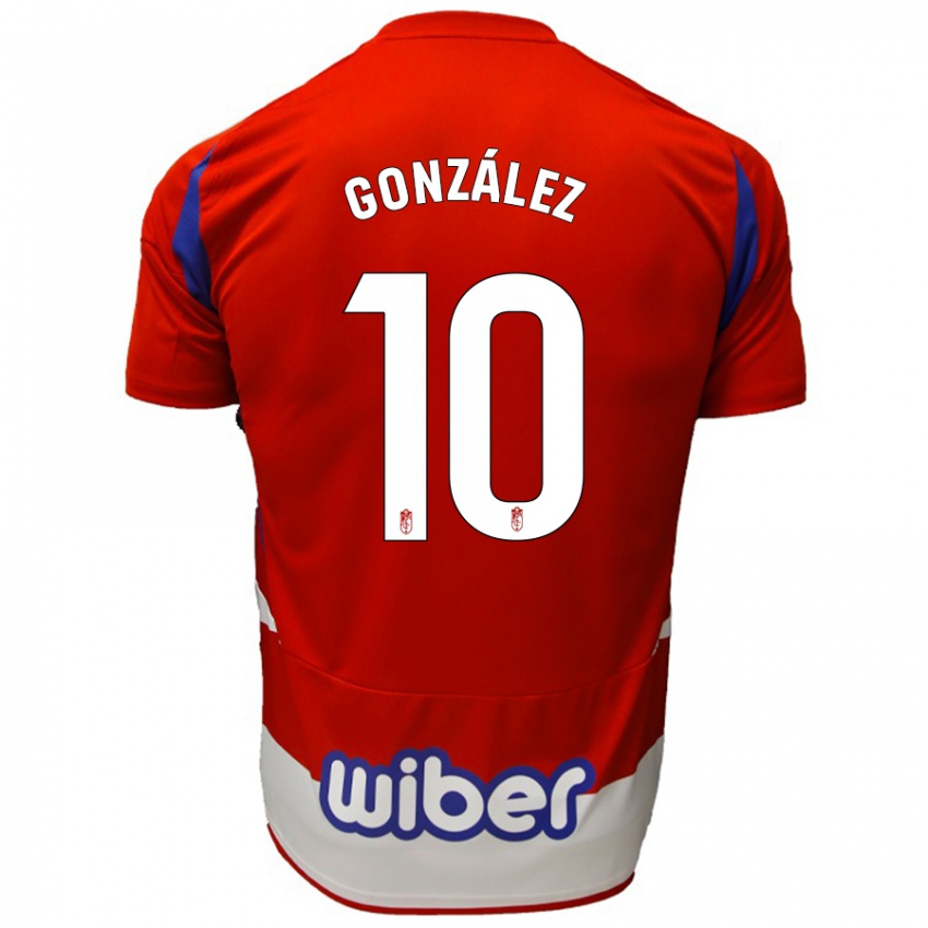 Herren Mario González #10 Rot Weiß Blau Heimtrikot Trikot 2024/25 T-Shirt