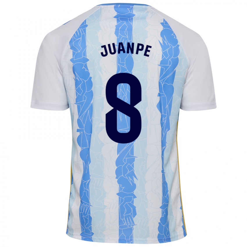 Herren Juanpe #8 Weiß Blau Heimtrikot Trikot 2024/25 T-Shirt