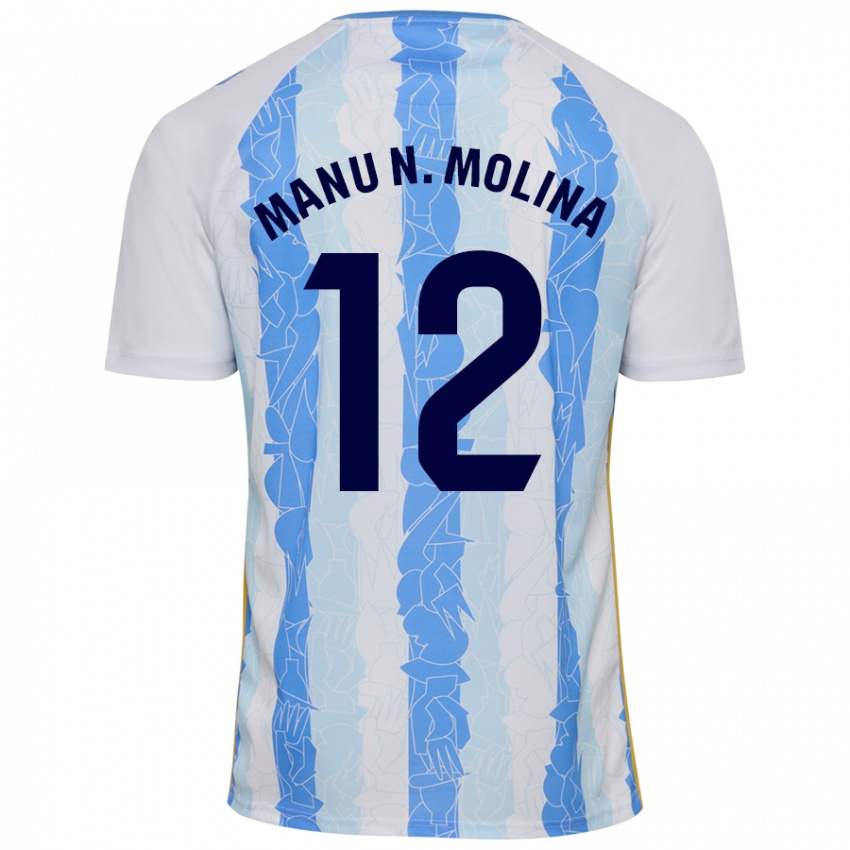 Herren Manu Molina #12 Weiß Blau Heimtrikot Trikot 2024/25 T-Shirt