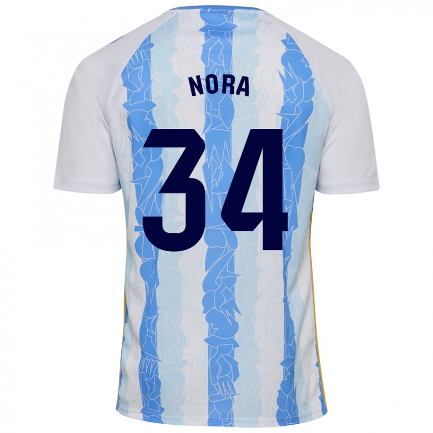 Herren Nora #34 Weiß Blau Heimtrikot Trikot 2024/25 T-Shirt