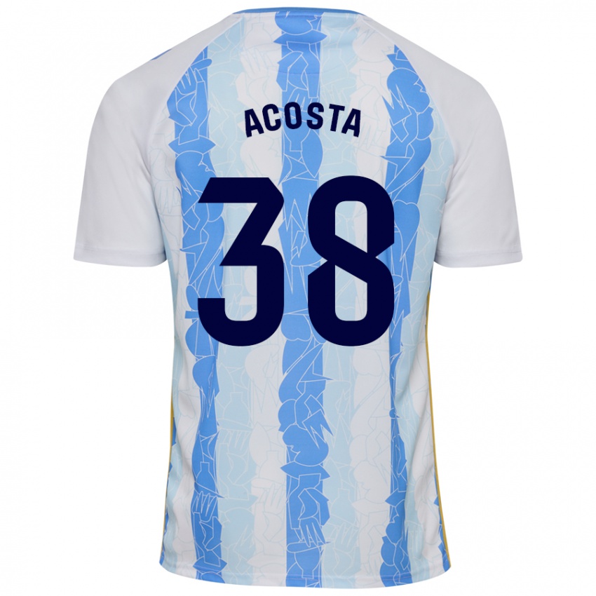 Herren Judith Acosta #38 Weiß Blau Heimtrikot Trikot 2024/25 T-Shirt