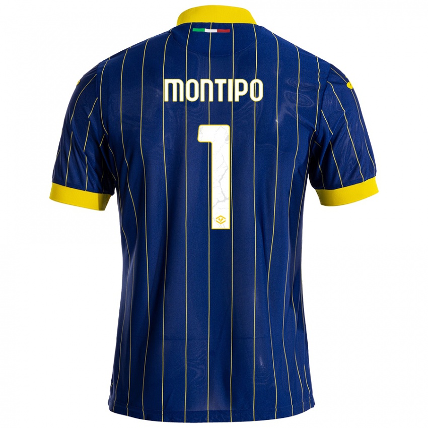 Herren Lorenzo Montipò #1 Blau Gelb Heimtrikot Trikot 2024/25 T-Shirt