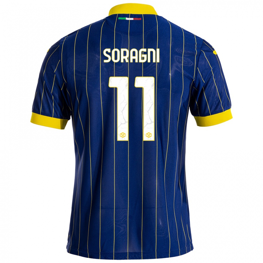 Herren Alberto Soragni #11 Blau Gelb Heimtrikot Trikot 2024/25 T-Shirt