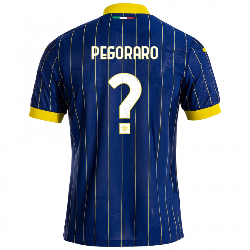 Herren Leonardo Pegoraro #0 Blau Gelb Heimtrikot Trikot 2024/25 T-Shirt