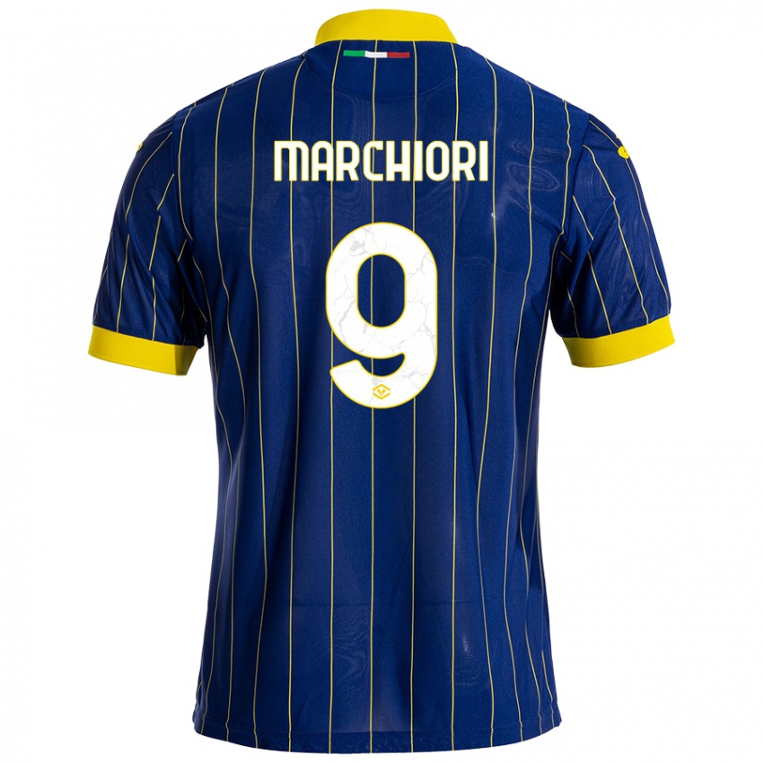 Herren Giorgia Marchiori #9 Blau Gelb Heimtrikot Trikot 2024/25 T-Shirt