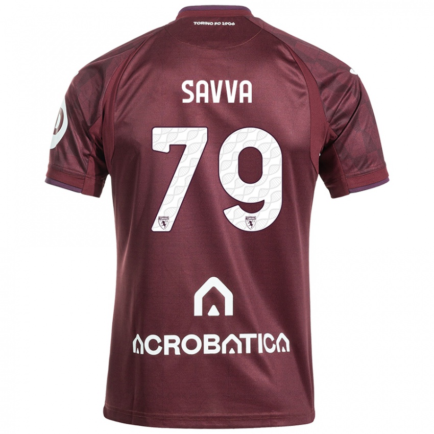 Herren Zanos Savva #79 Kastanienbraun Weiß Heimtrikot Trikot 2024/25 T-Shirt