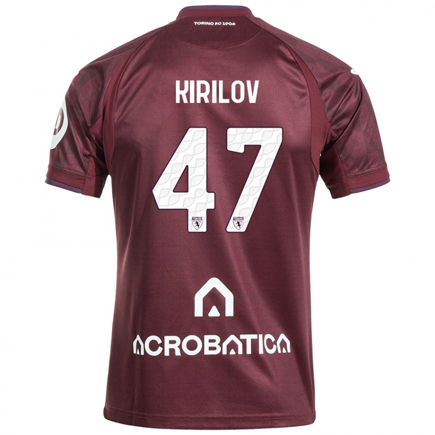 Herren Martin Kirilov #47 Kastanienbraun Weiß Heimtrikot Trikot 2024/25 T-Shirt