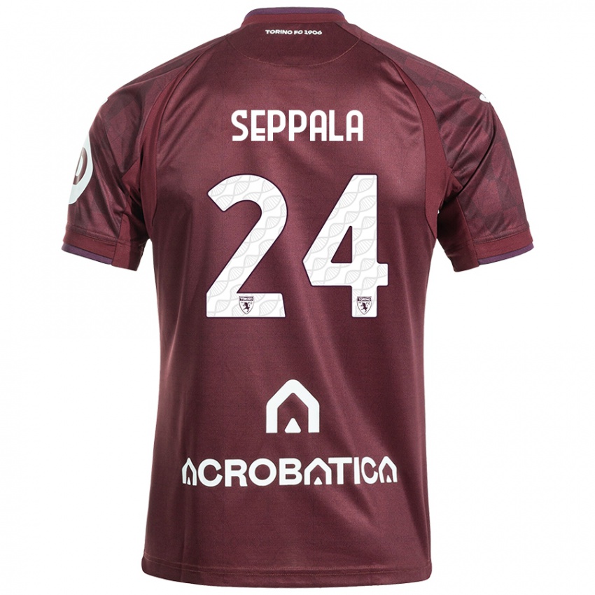 Herren Rosa Lappi-Seppälä #24 Kastanienbraun Weiß Heimtrikot Trikot 2024/25 T-Shirt