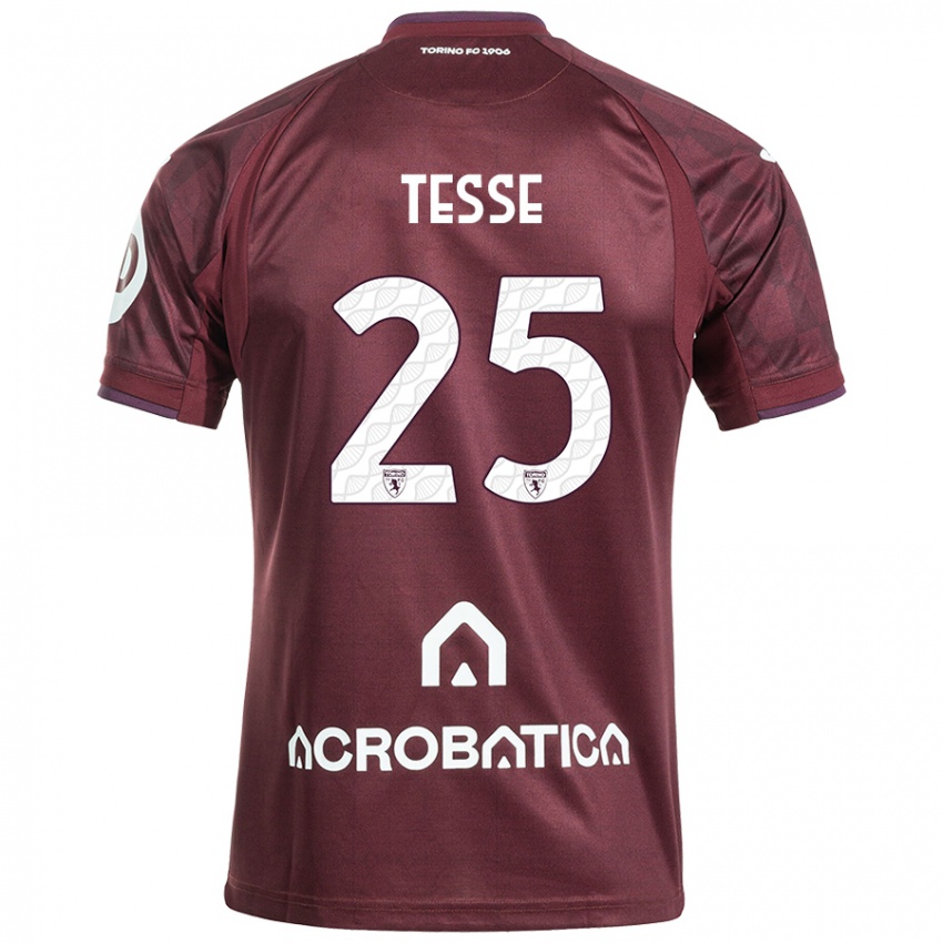 Herren Manuela Tesse #25 Kastanienbraun Weiß Heimtrikot Trikot 2024/25 T-Shirt