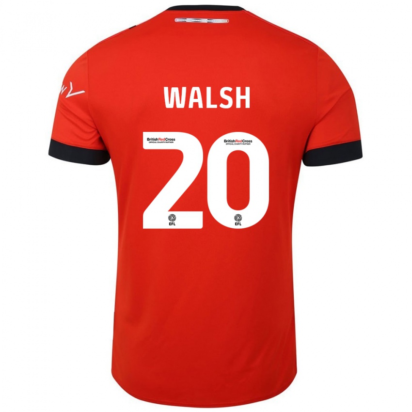 Herren Liam Walsh #20 Orange Schwarz Heimtrikot Trikot 2024/25 T-Shirt