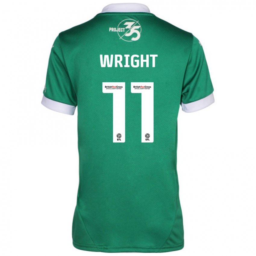 Herren Callum Wright #11 Grün Weiß Heimtrikot Trikot 2024/25 T-Shirt