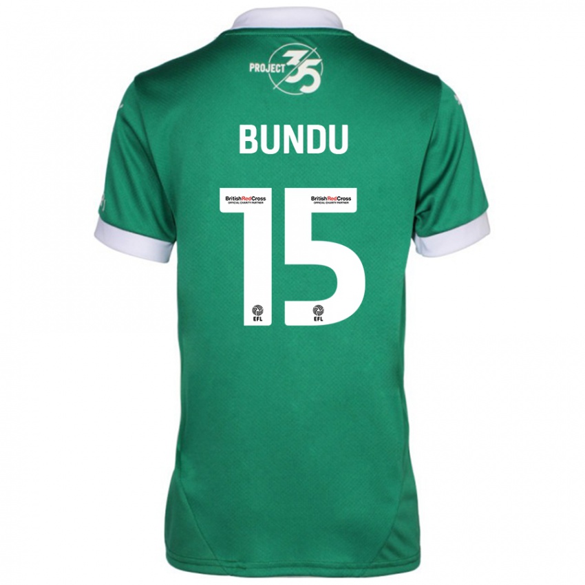 Herren Mustapha Bundu #15 Grün Weiß Heimtrikot Trikot 2024/25 T-Shirt