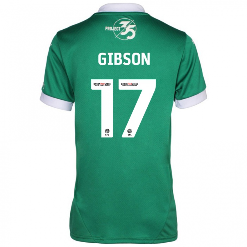 Herren Lewis Gibson #17 Grün Weiß Heimtrikot Trikot 2024/25 T-Shirt