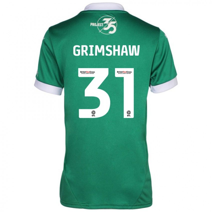 Herren Daniel Grimshaw #31 Grün Weiß Heimtrikot Trikot 2024/25 T-Shirt