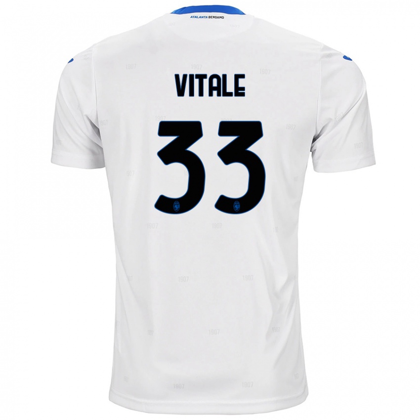 Herren Francesca Vitale #33 Weiß Auswärtstrikot Trikot 2024/25 T-Shirt