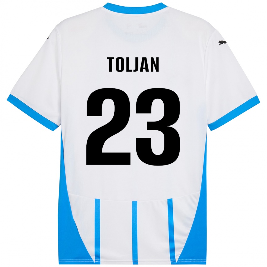 Herren Jeremy Toljan #23 Weiß Blau Auswärtstrikot Trikot 2024/25 T-Shirt