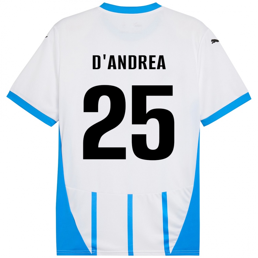 Herren Luca D'andrea #25 Weiß Blau Auswärtstrikot Trikot 2024/25 T-Shirt