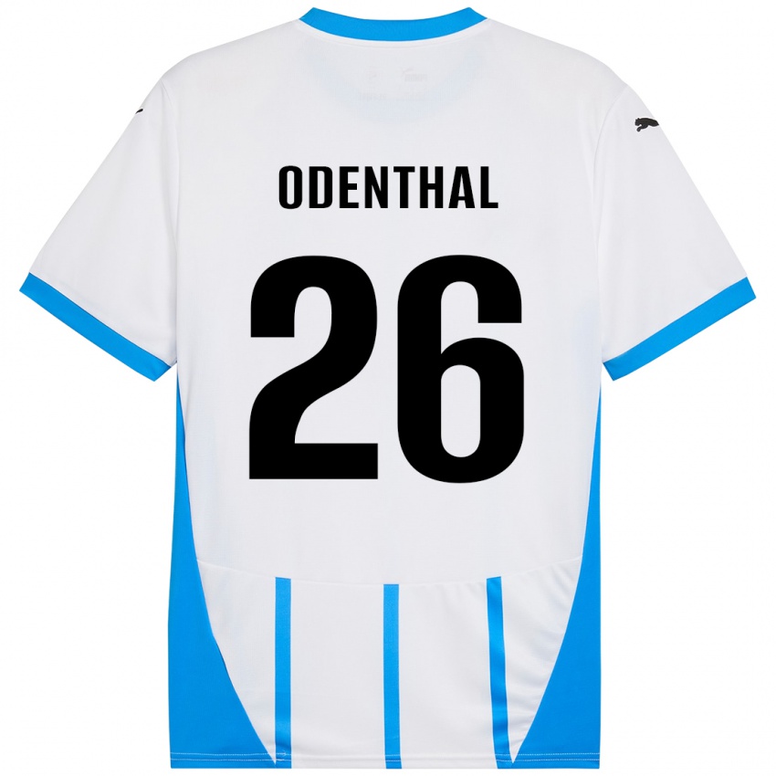 Herren Cas Odenthal #26 Weiß Blau Auswärtstrikot Trikot 2024/25 T-Shirt