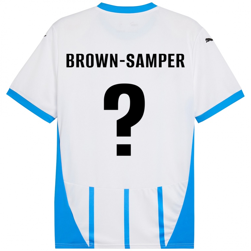 Herren Isaac Brown-Samper #0 Weiß Blau Auswärtstrikot Trikot 2024/25 T-Shirt