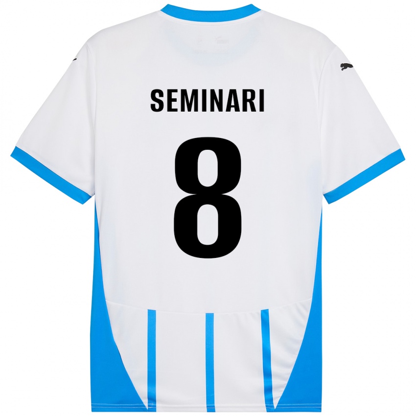 Herren Giacomo Seminari #8 Weiß Blau Auswärtstrikot Trikot 2024/25 T-Shirt