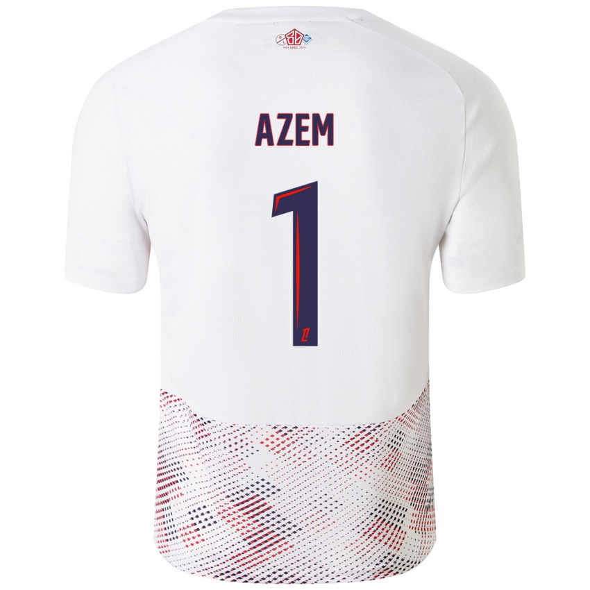 Herren Floriane Azem #1 Weiß Königsblau Auswärtstrikot Trikot 2024/25 T-Shirt