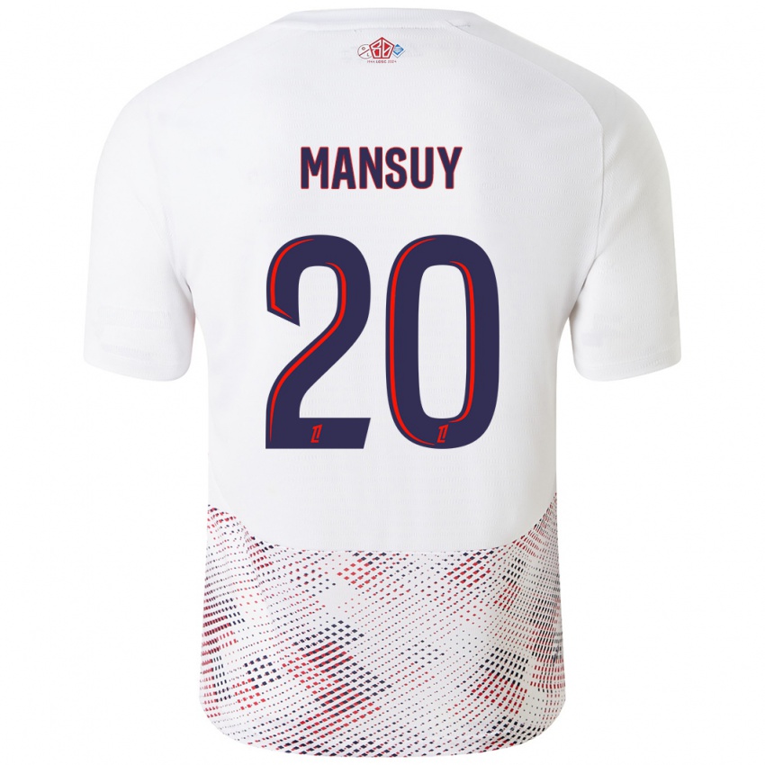 Herren Heloise Mansuy #20 Weiß Königsblau Auswärtstrikot Trikot 2024/25 T-Shirt