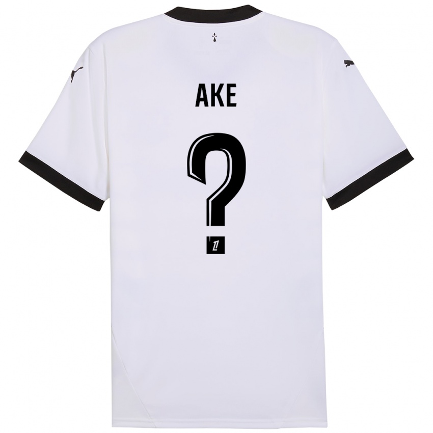 Herren Junior Ake #0 Weiß Schwarz Auswärtstrikot Trikot 2024/25 T-Shirt