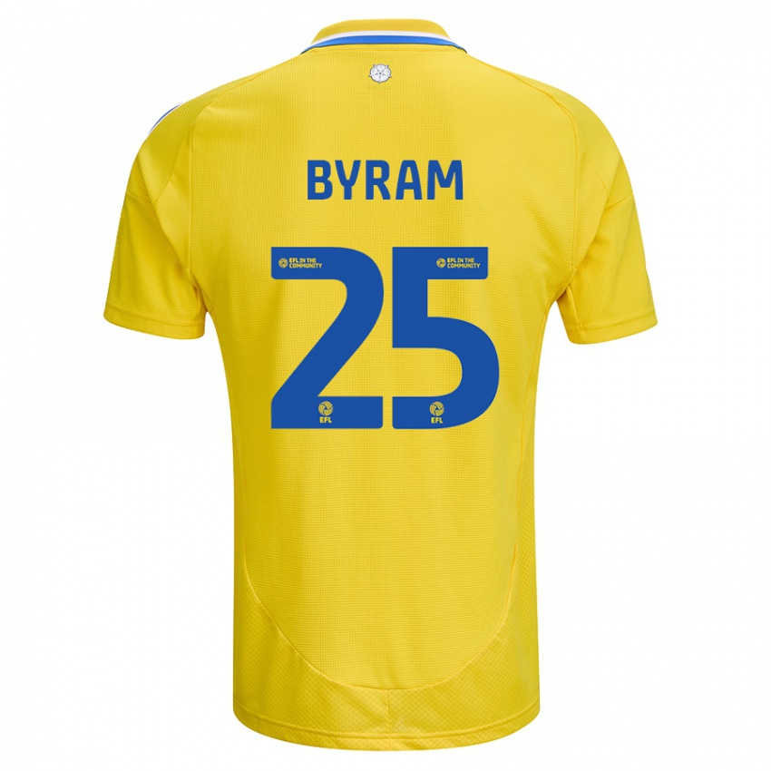 Herren Sam Byram #25 Gelb Blau Auswärtstrikot Trikot 2024/25 T-Shirt