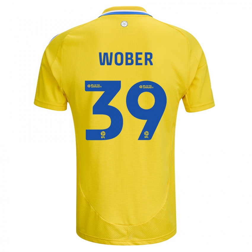 Herren Maximilian Wöber #39 Gelb Blau Auswärtstrikot Trikot 2024/25 T-Shirt