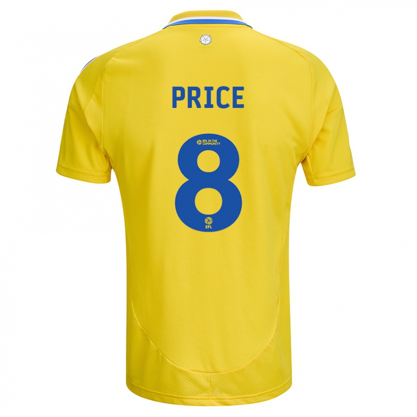 Herren Leoni Price #8 Gelb Blau Auswärtstrikot Trikot 2024/25 T-Shirt