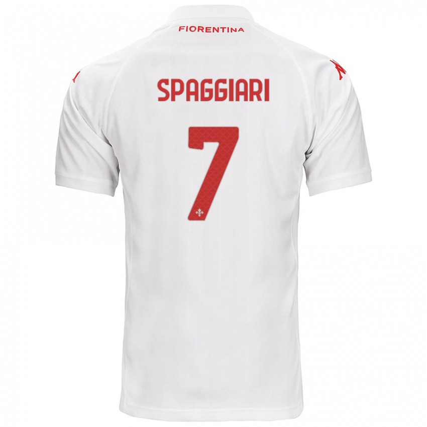 Herren Riccardo Spaggiari #7 Weiß Auswärtstrikot Trikot 2024/25 T-Shirt