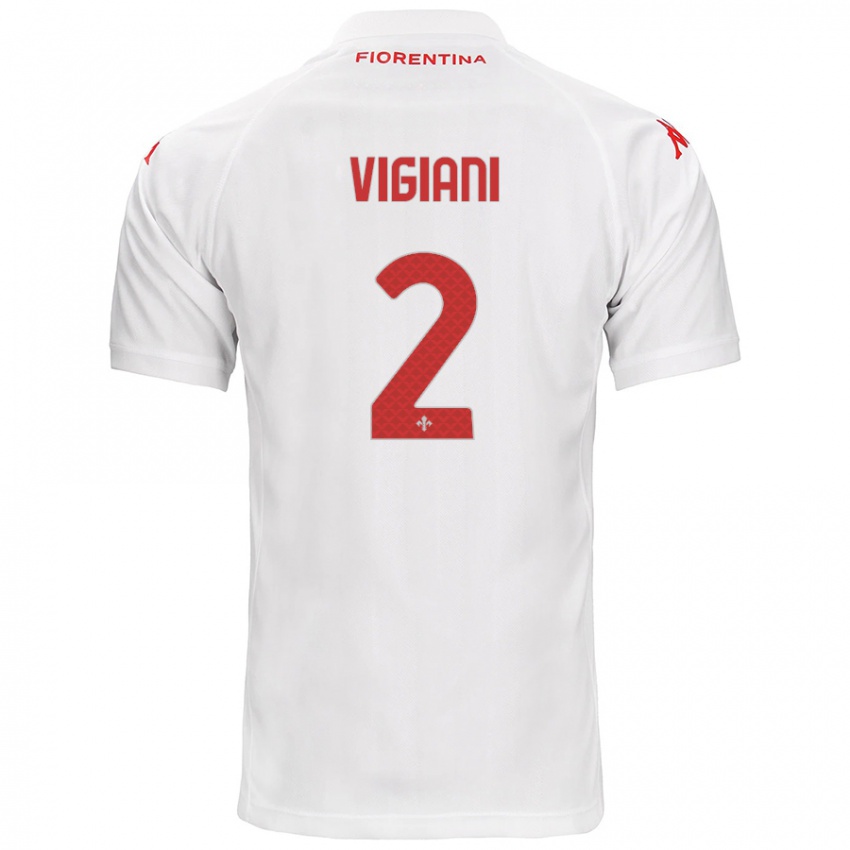 Herren Lorenzo Vigiani #2 Weiß Auswärtstrikot Trikot 2024/25 T-Shirt