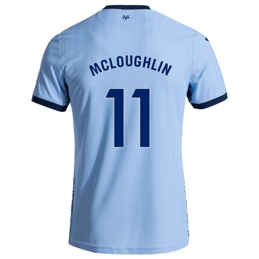 Herren Caden Mcloughlin #11 Himmelblau Auswärtstrikot Trikot 2024/25 T-Shirt