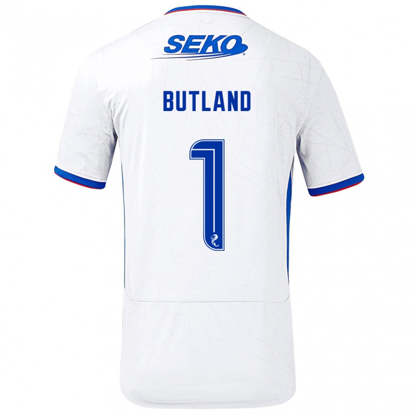 Herren Jack Butland #1 Weiß Blau Auswärtstrikot Trikot 2024/25 T-Shirt