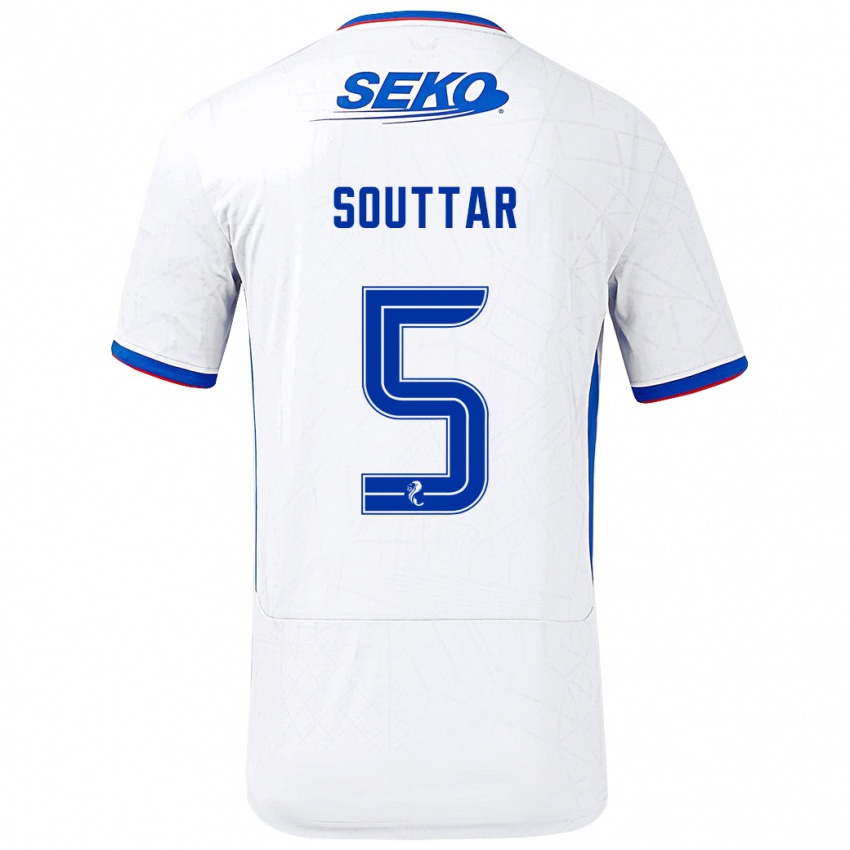 Herren John Souttar #5 Weiß Blau Auswärtstrikot Trikot 2024/25 T-Shirt