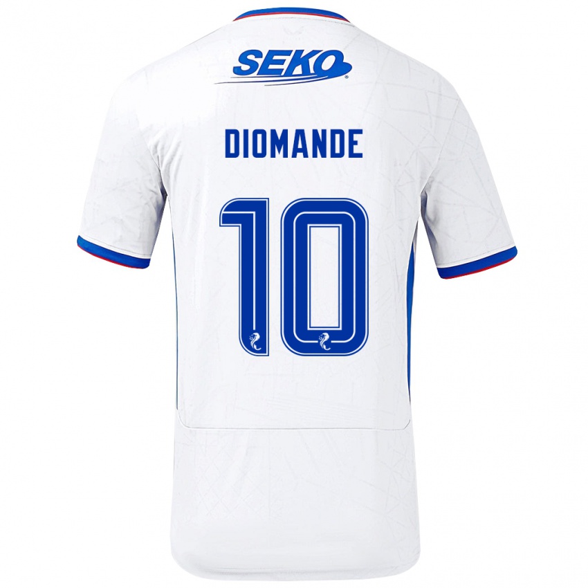 Herren Mohamed Diomandé #10 Weiß Blau Auswärtstrikot Trikot 2024/25 T-Shirt