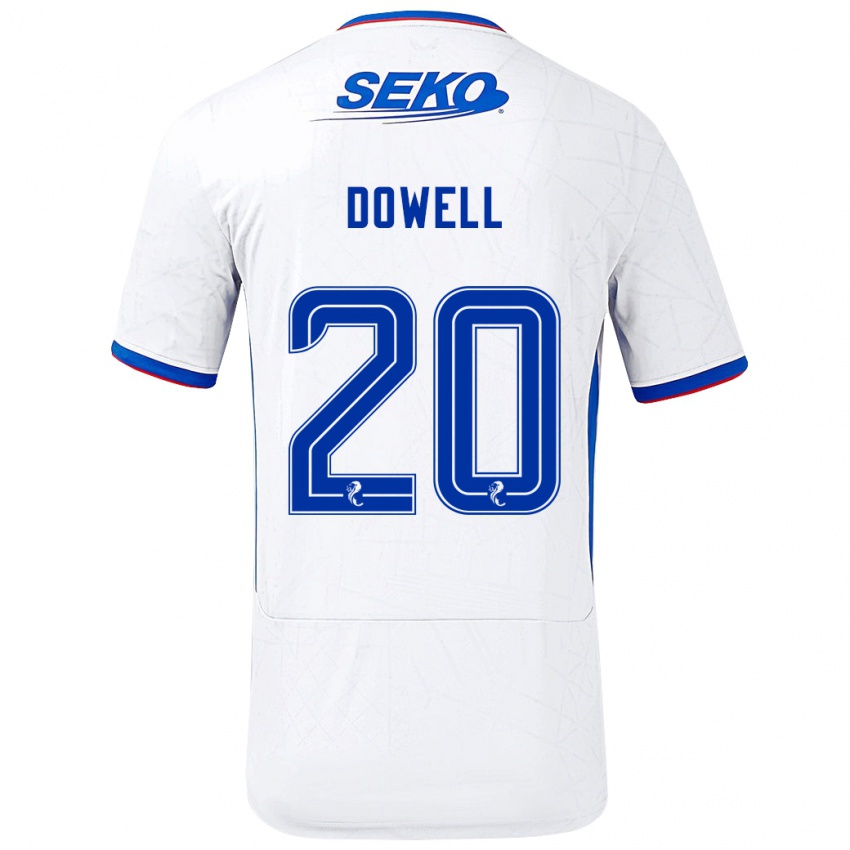 Herren Kieran Dowell #20 Weiß Blau Auswärtstrikot Trikot 2024/25 T-Shirt