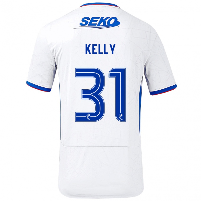 Herren Liam Kelly #31 Weiß Blau Auswärtstrikot Trikot 2024/25 T-Shirt