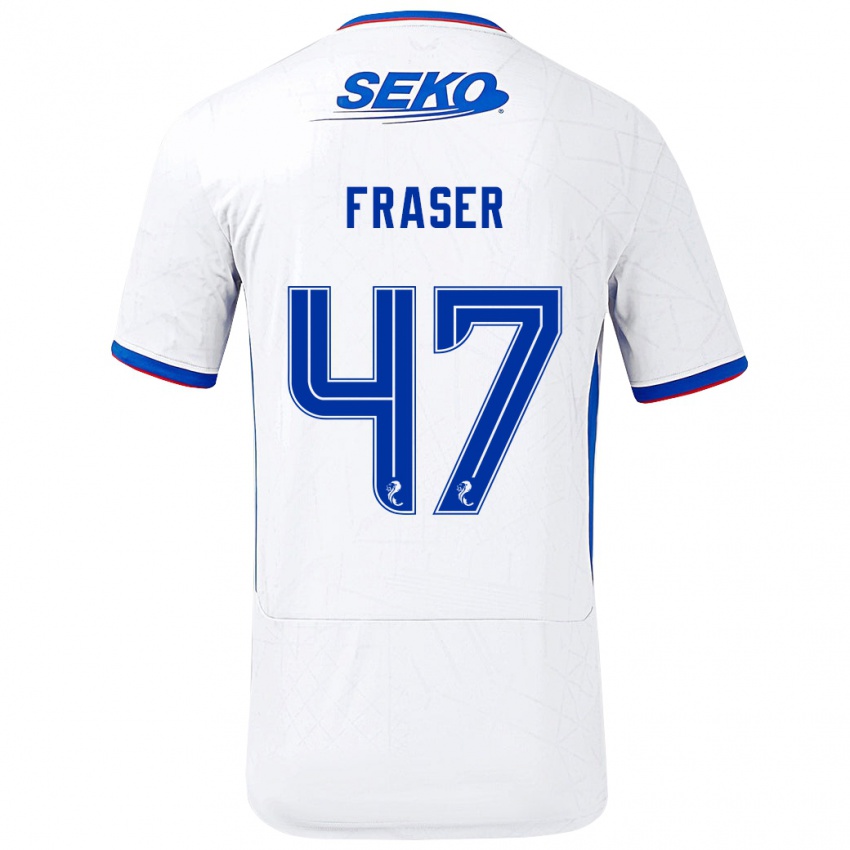 Herren Robbie Fraser #47 Weiß Blau Auswärtstrikot Trikot 2024/25 T-Shirt