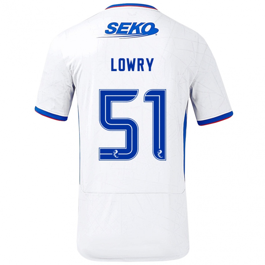 Herren Alex Lowry #51 Weiß Blau Auswärtstrikot Trikot 2024/25 T-Shirt