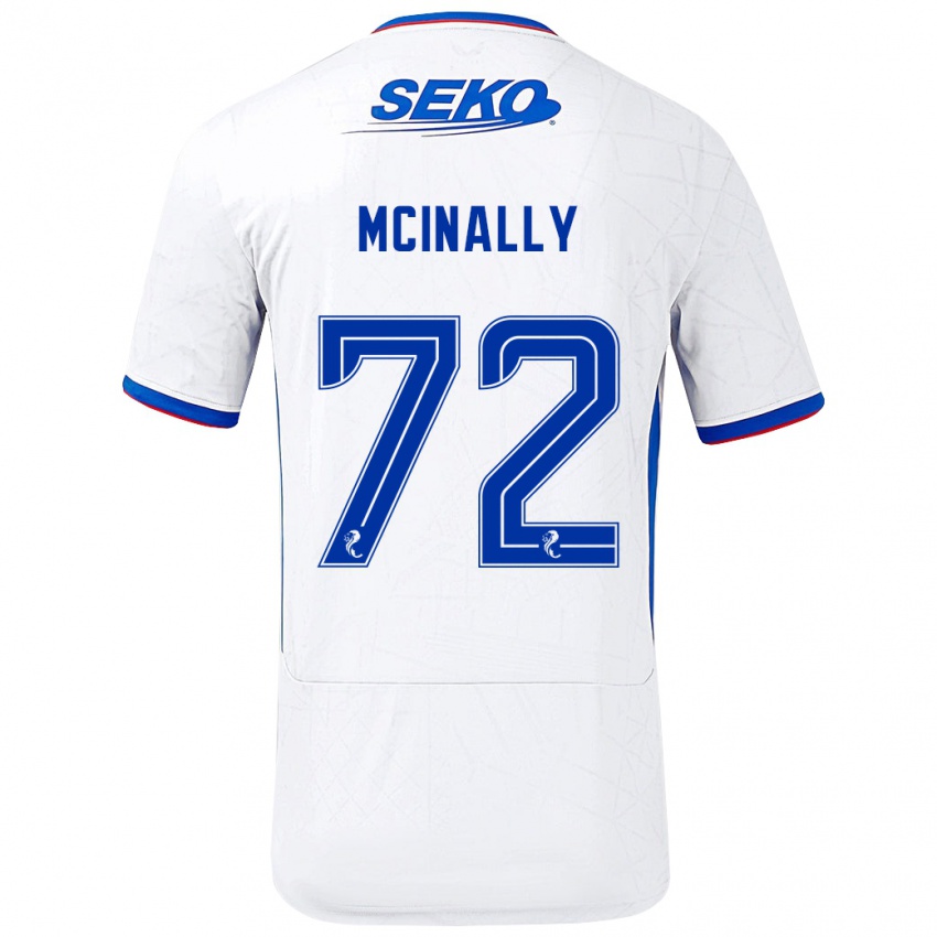 Herren Darren Mcinally #72 Weiß Blau Auswärtstrikot Trikot 2024/25 T-Shirt