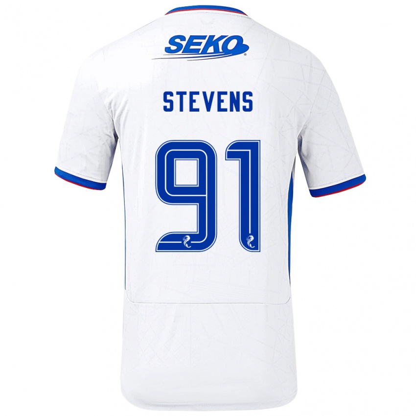 Herren Archie Stevens #91 Weiß Blau Auswärtstrikot Trikot 2024/25 T-Shirt