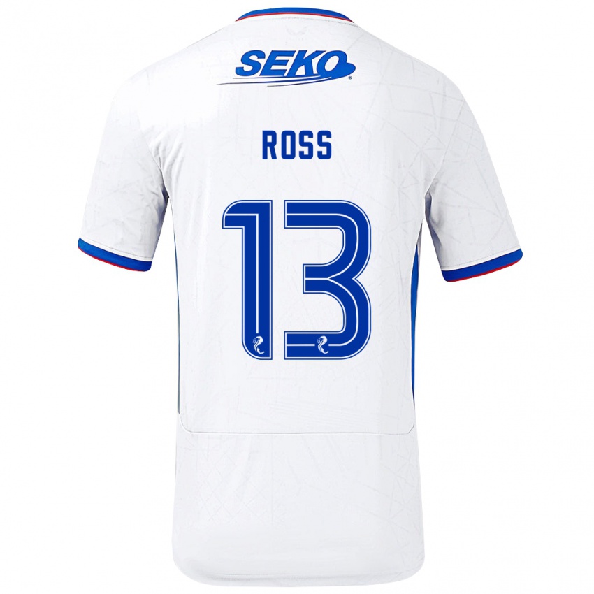 Herren Jane Ross #13 Weiß Blau Auswärtstrikot Trikot 2024/25 T-Shirt