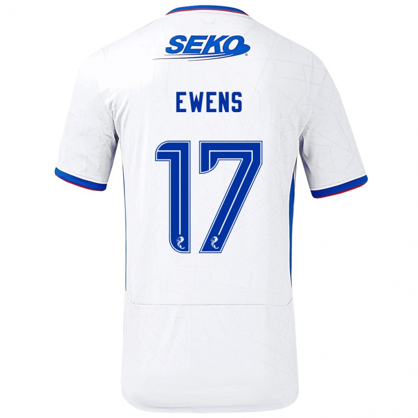 Herren Sarah Ewens #17 Weiß Blau Auswärtstrikot Trikot 2024/25 T-Shirt