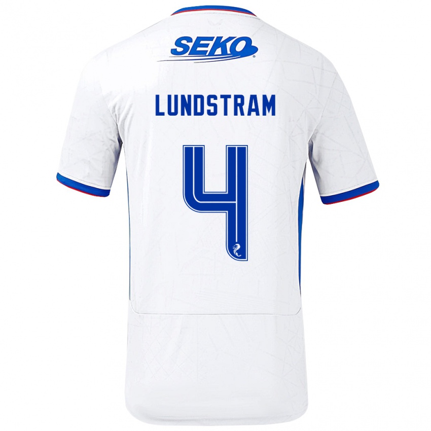 Herren John Lundstram #4 Weiß Blau Auswärtstrikot Trikot 2024/25 T-Shirt