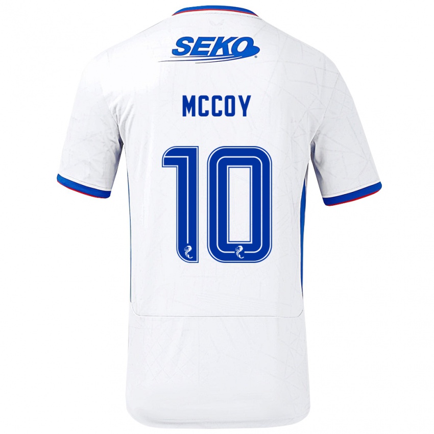 Herren Kayla Mccoy #10 Weiß Blau Auswärtstrikot Trikot 2024/25 T-Shirt