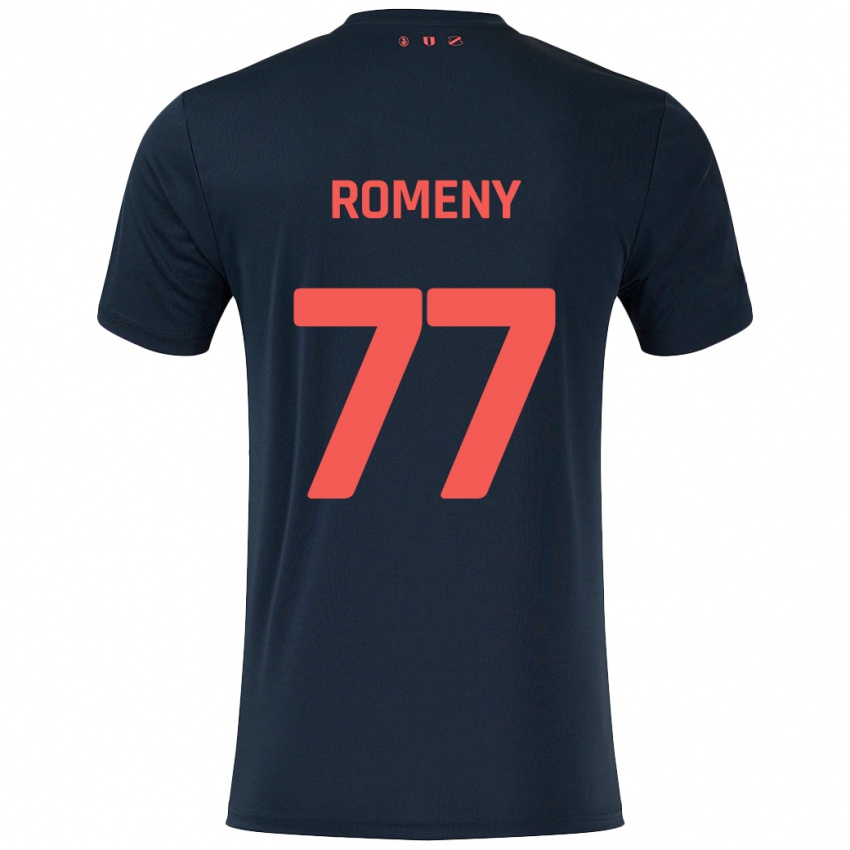 Herren Ole Romeny #77 Schwarz Rot Auswärtstrikot Trikot 2024/25 T-Shirt