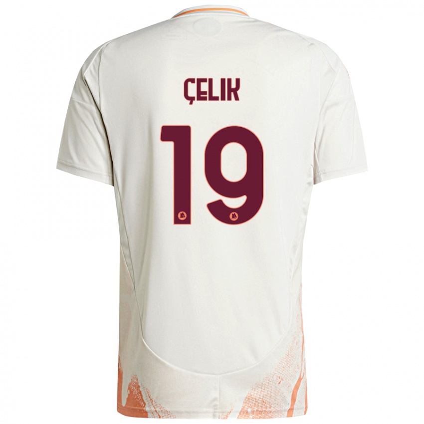 Herren Zeki Celik #19 Cremeweiß Orange Auswärtstrikot Trikot 2024/25 T-Shirt